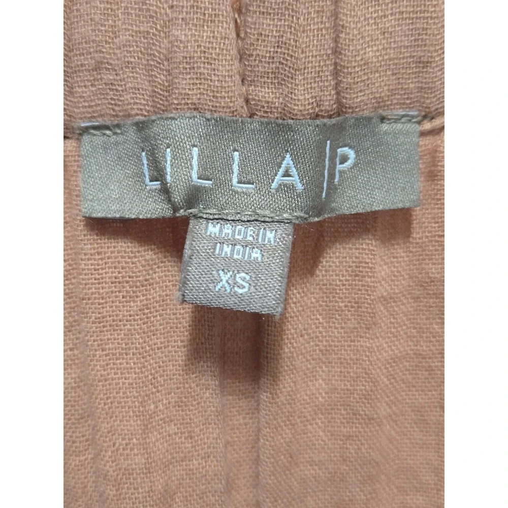 LILLA P Double Gauze Skirt Terracotta Brown Organic Cotton Midi Tiered XS